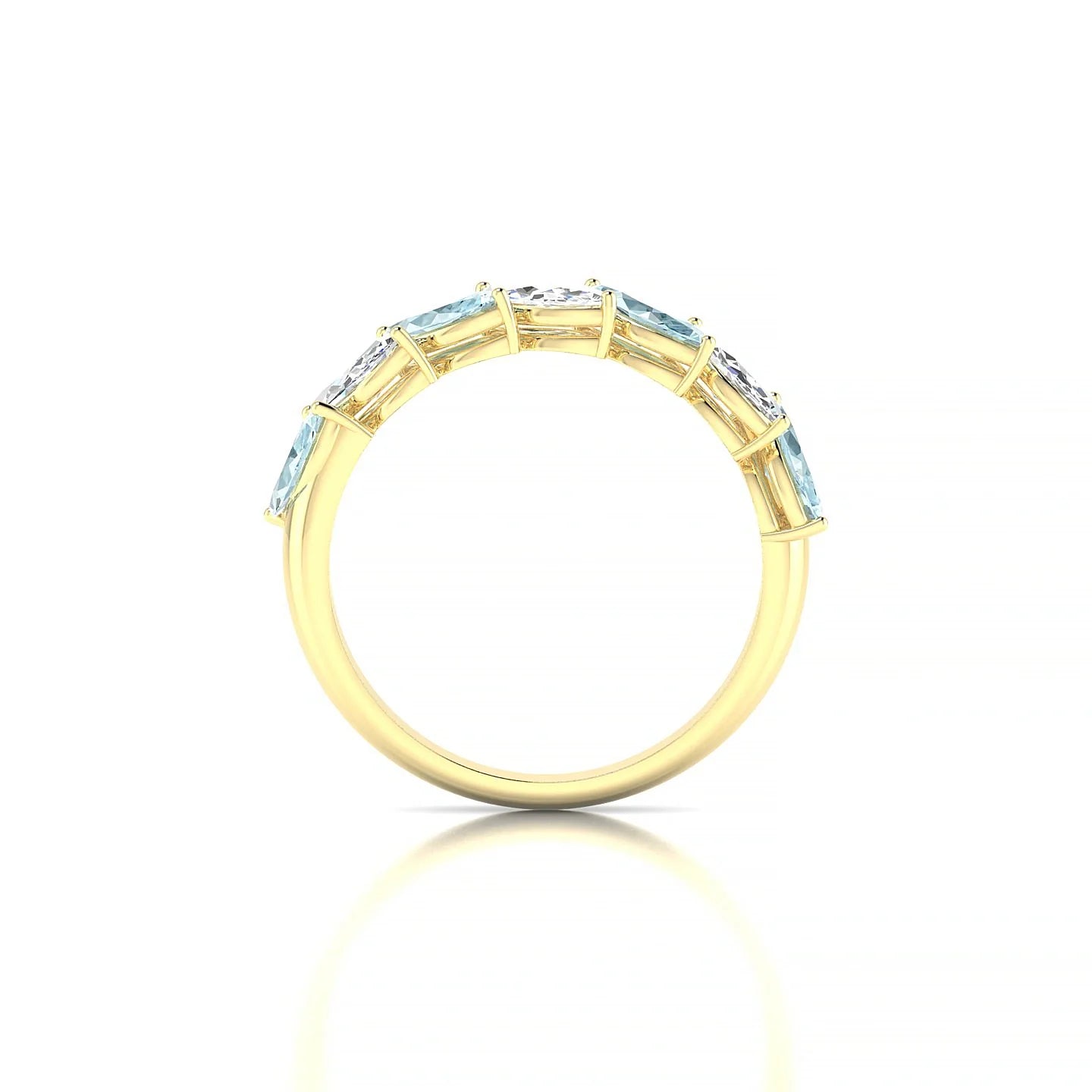 Virtue | 18k Yellow Gold 6 x 3 mm Marquise Aquamarine & Diamond Ring