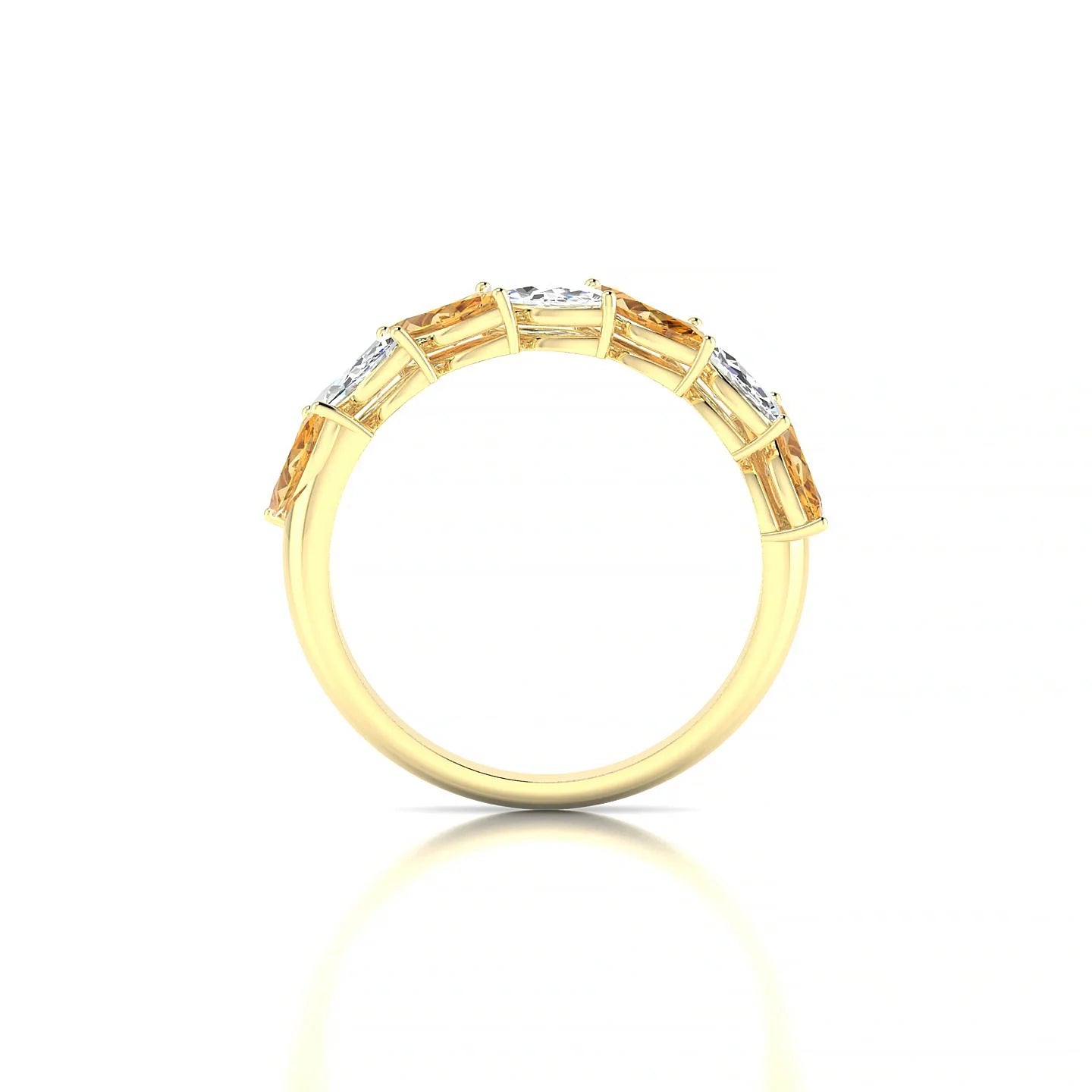 Virtue | 18k Yellow Gold 6 x 3 mm Marquise Citrine & Diamond Ring