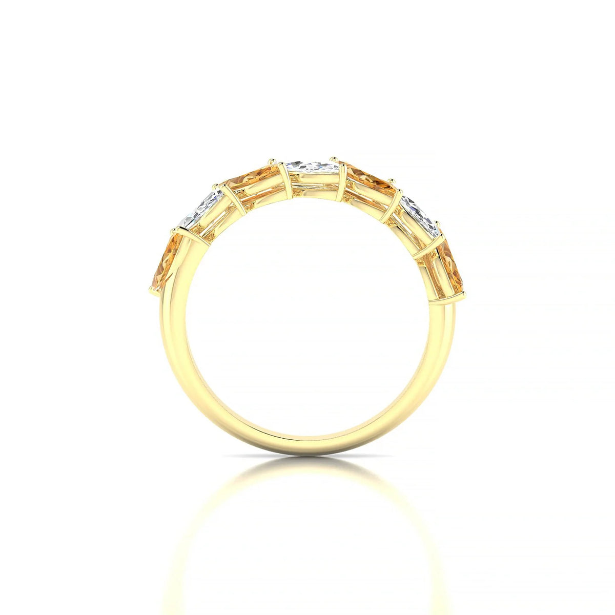 Virtue | 18k Yellow Gold 6 x 3 mm Marquise Citrine & Diamond Ring