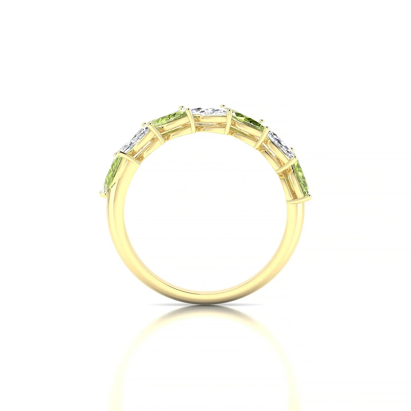 Virtue | 18k Yellow Gold 6 x 3 mm Marquise Peridot & Diamond Ring