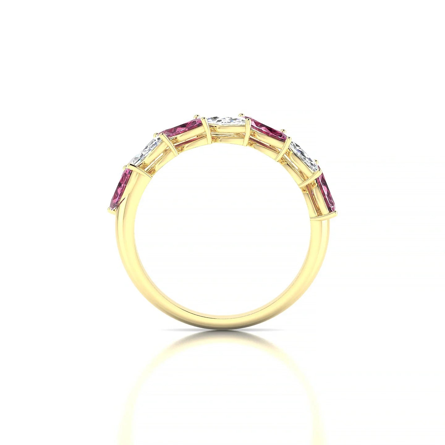Virtue | 18k Yellow Gold 6 x 3 mm Marquise Rhodolite & Diamond Ring