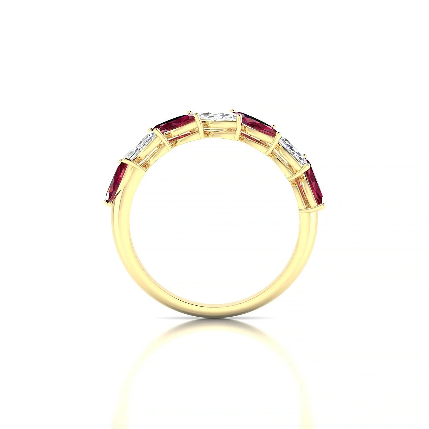 Virtue | 18k Yellow Gold 6 x 3 mm Marquise Ruby & Diamond Ring