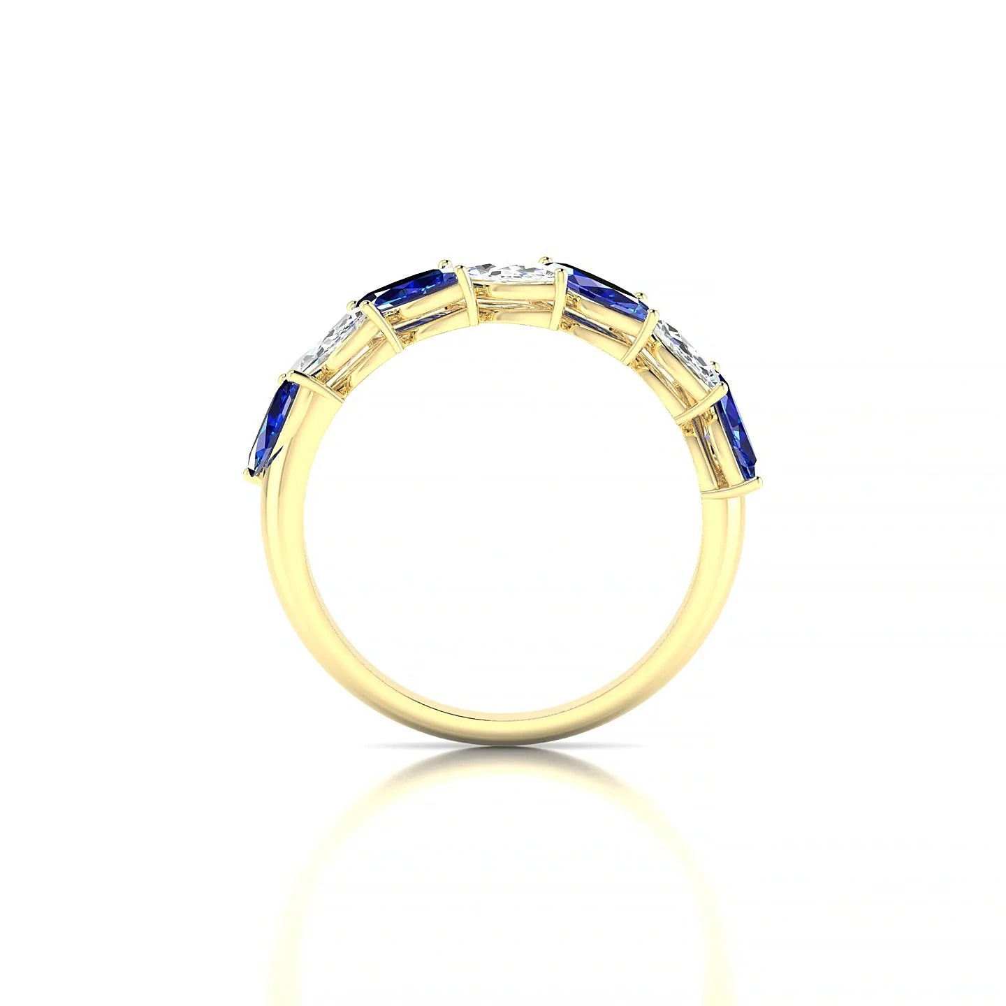 Virtue | 18k Yellow Gold 6 x 3 mm Marquise Sapphire & Diamond Ring