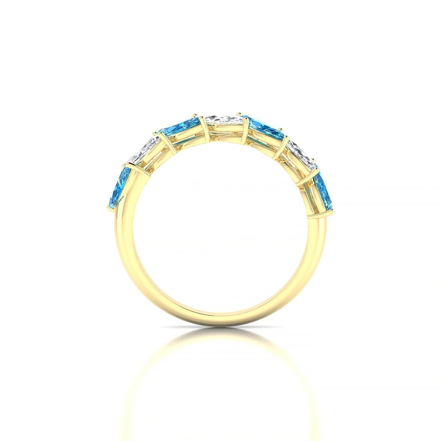 Virtue | 18k Yellow Gold 6 x 3 mm Marquise Topaz & Diamond Ring