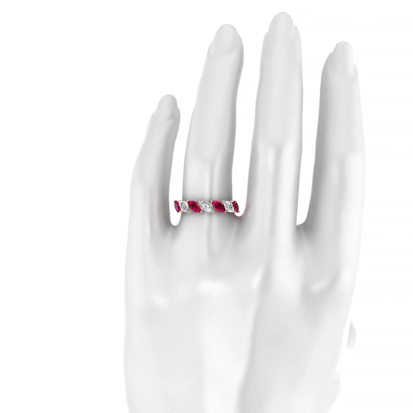 Virtue | 18k Rose Gold 6 x 3 mm Marquise Ruby & Diamond Ring