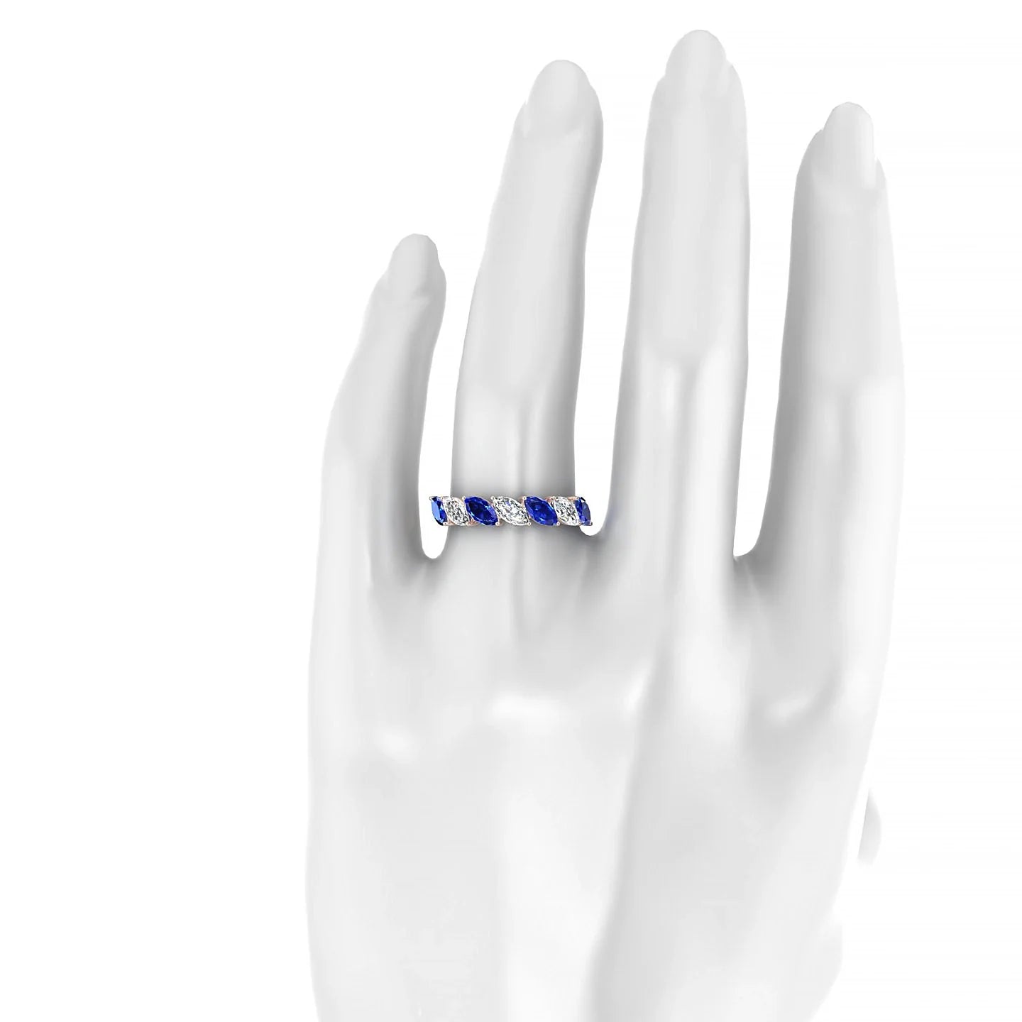 Virtue | 18k Rose Gold 6 x 3 mm Marquise Sapphire & Diamond Ring