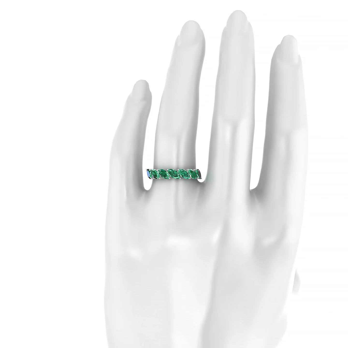 Virtue | 18k White Gold 6 x 3 mm Marquise Emerald Ring