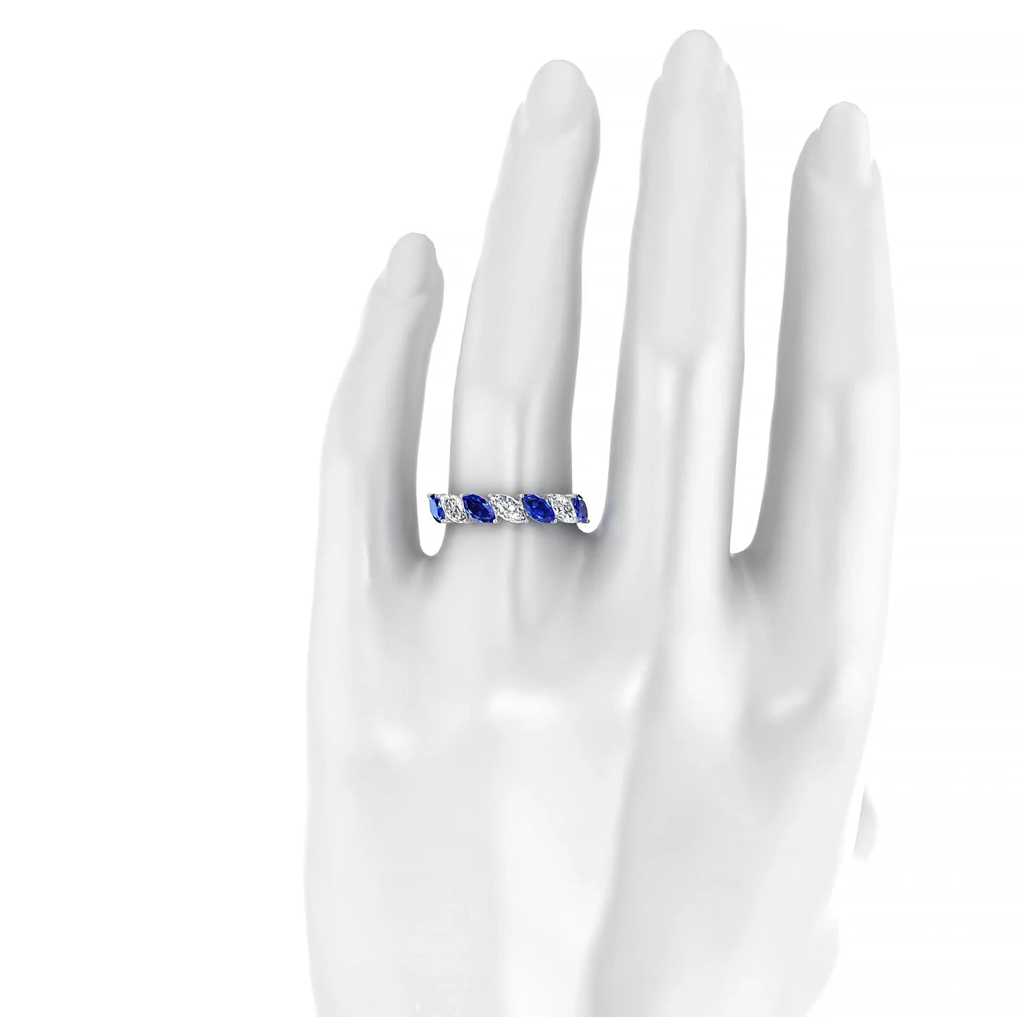 Virtue | 18k White Gold 6 x 3 mm Marquise Sapphire & Diamond Ring