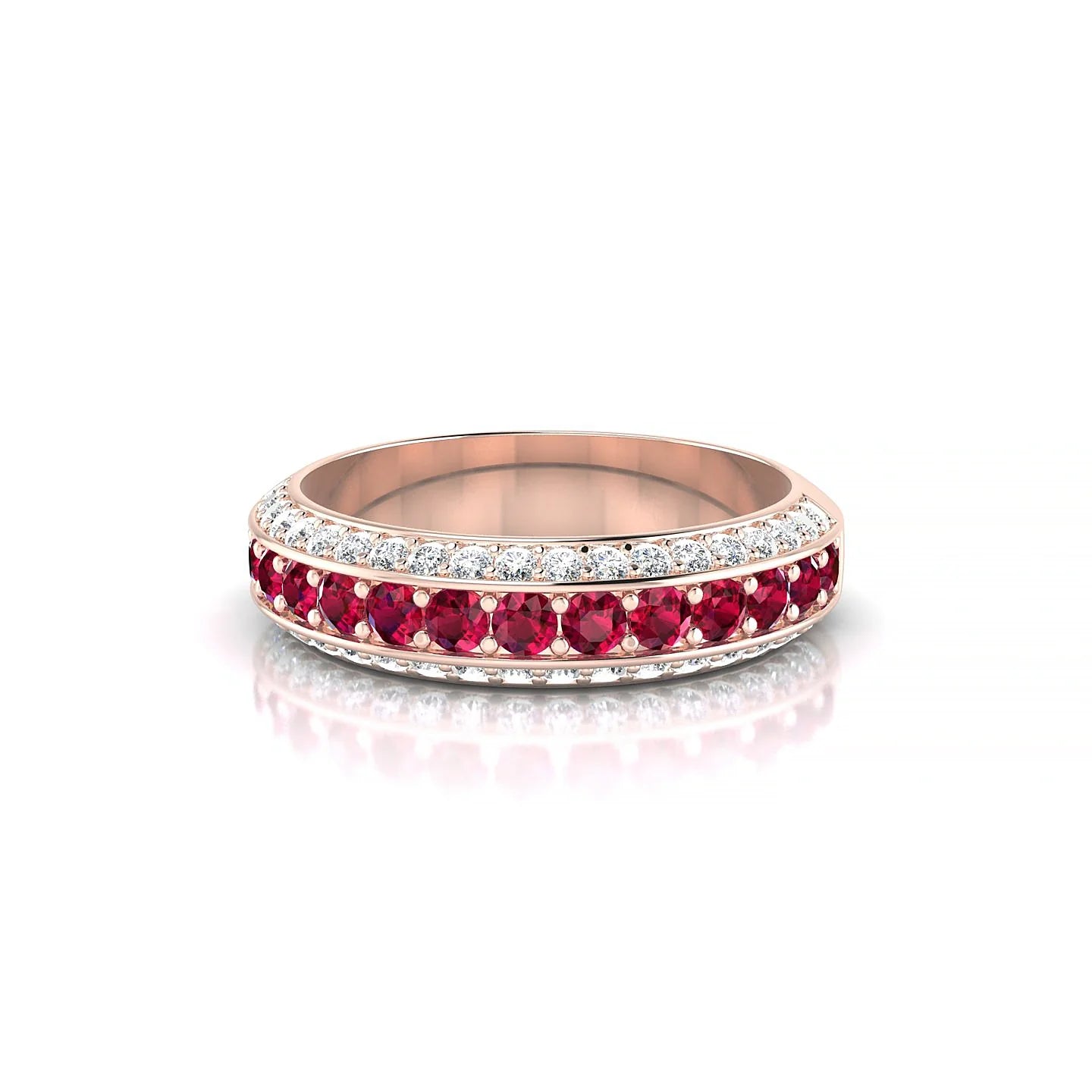 Vista | 18k Rose Gold 2 mm Round Ruby Ring