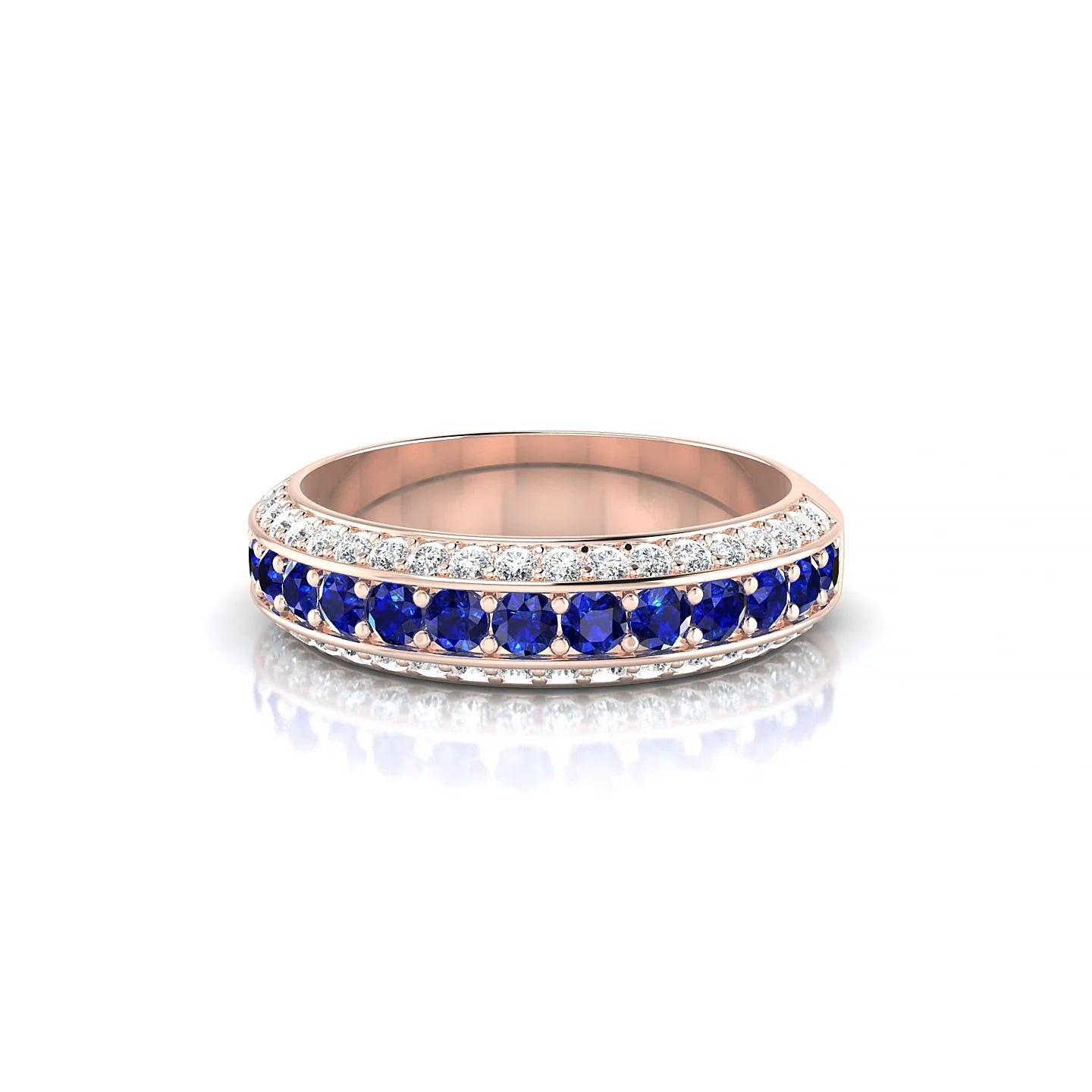 Vista | 18k Rose Gold 2 mm Round Sapphire Ring