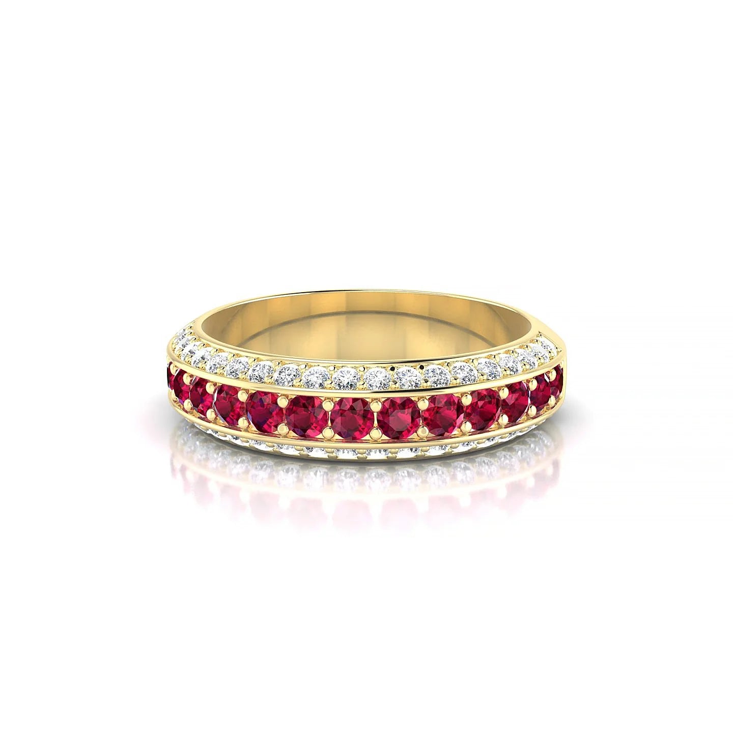 Vista | 18k Yellow Gold 2 mm Round Ruby Ring