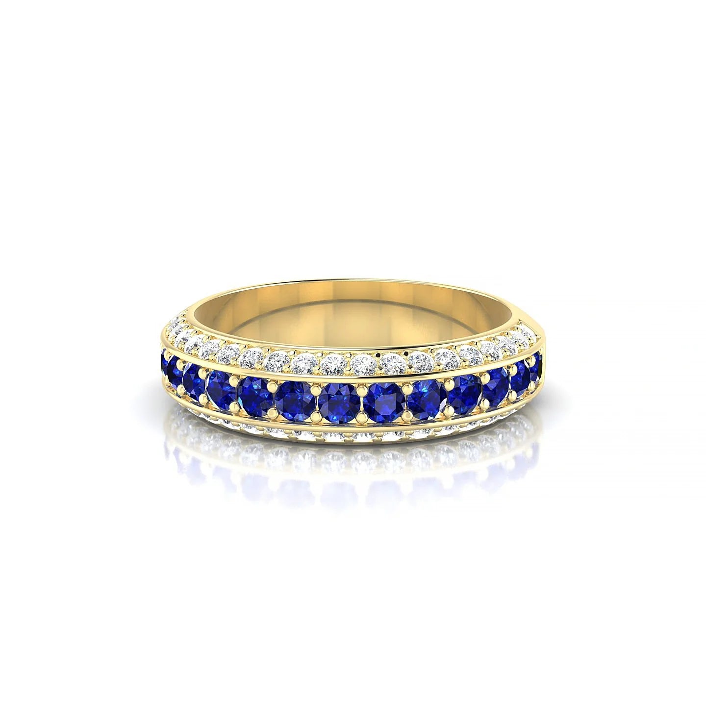 Vista | 18k Yellow Gold 2 mm Round Sapphire Ring