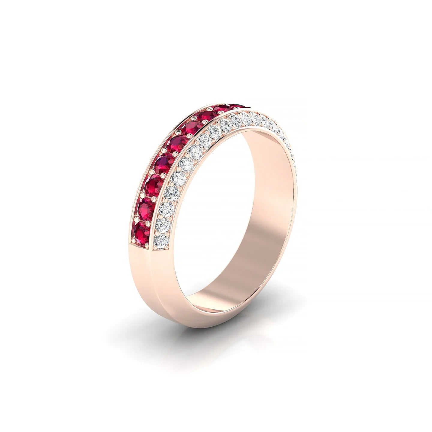 Vista | 18k Rose Gold 2 mm Round Ruby Ring
