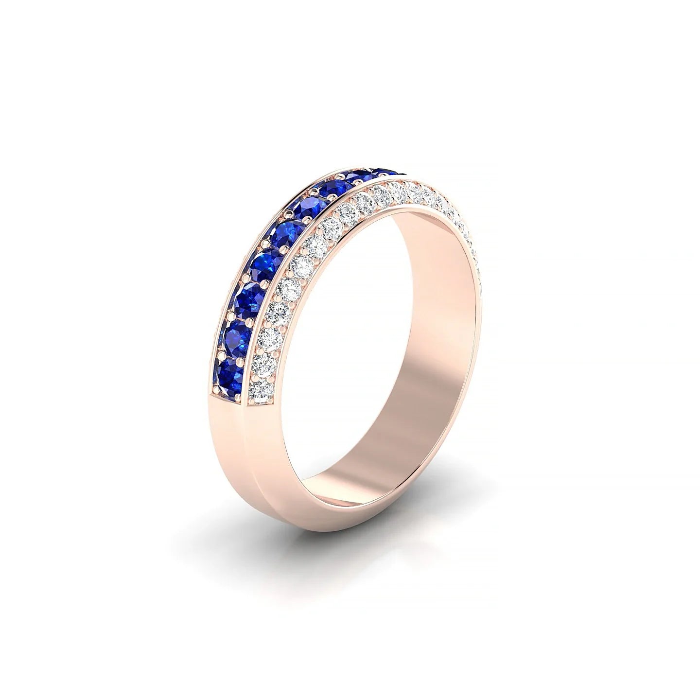 Vista | 18k Rose Gold 2 mm Round Sapphire Ring