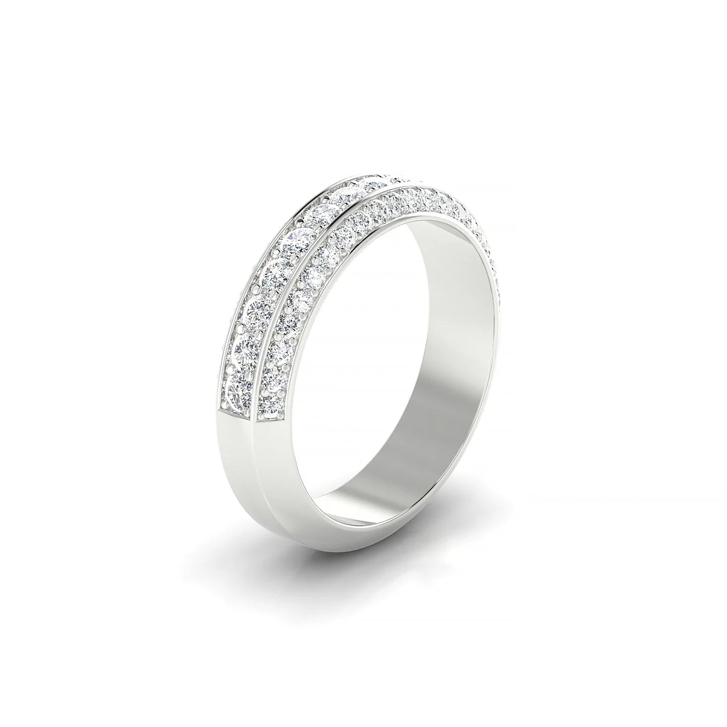 Vista | 18k White Gold 2 mm Round Diamond Ring