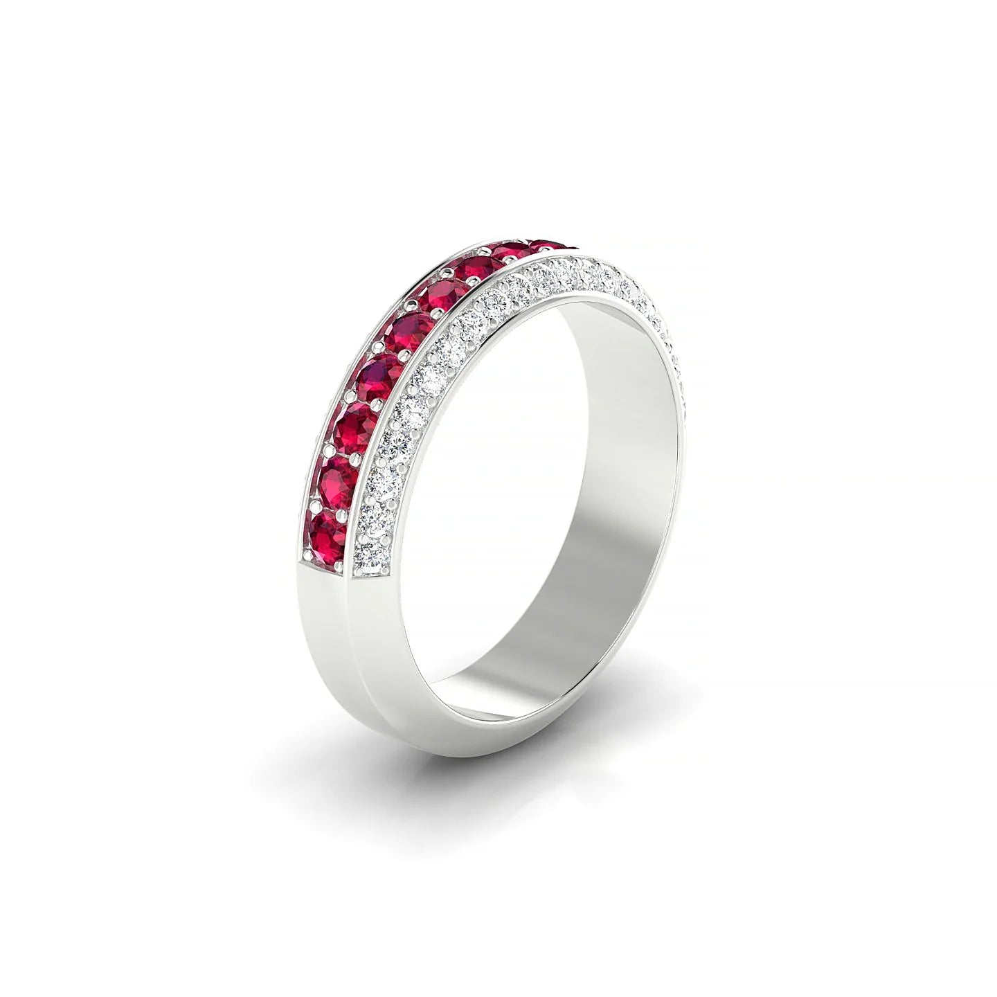 Vista | 18k White Gold 2 mm Round Ruby Ring