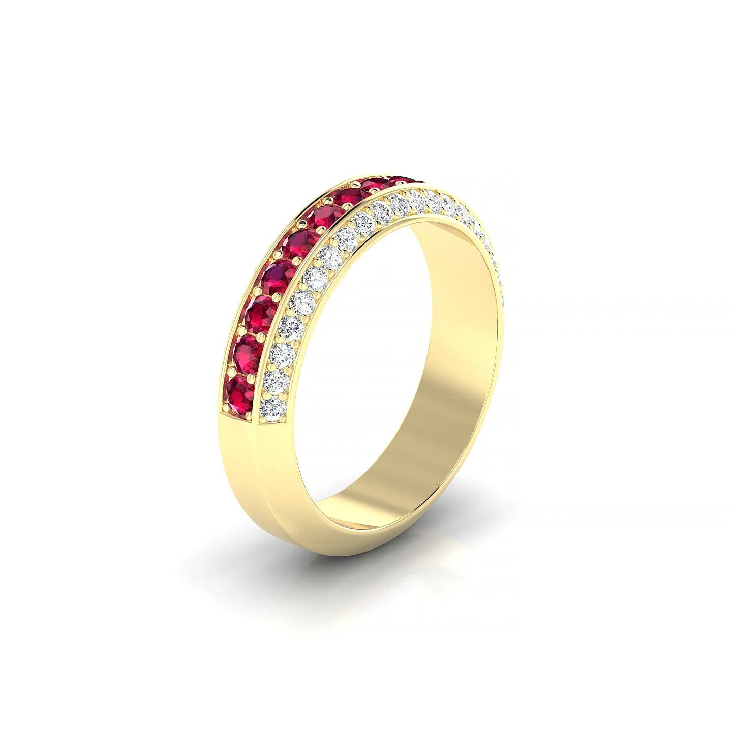 Vista | 18k Yellow Gold 2 mm Round Ruby Ring