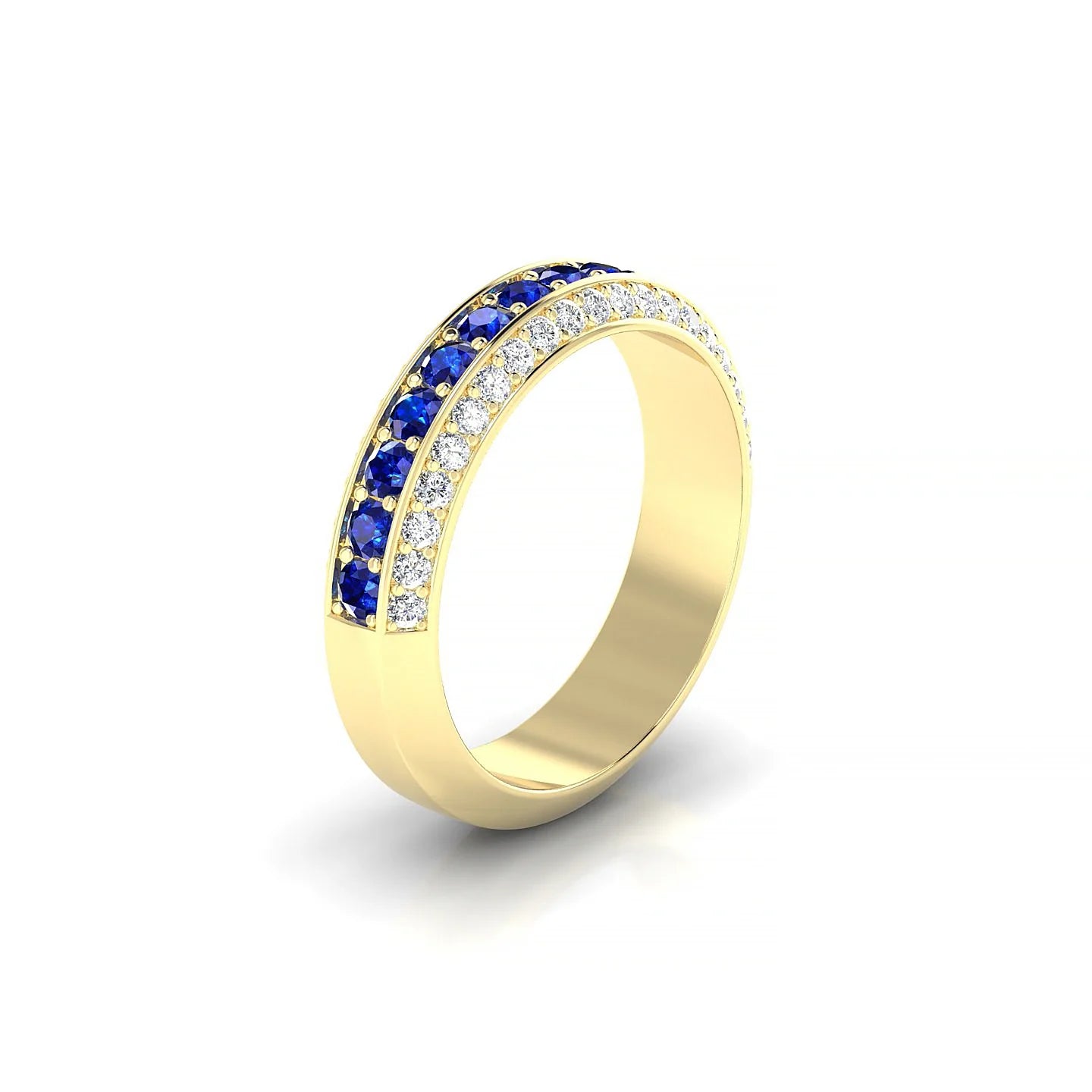 Vista | 18k Yellow Gold 2 mm Round Sapphire Ring