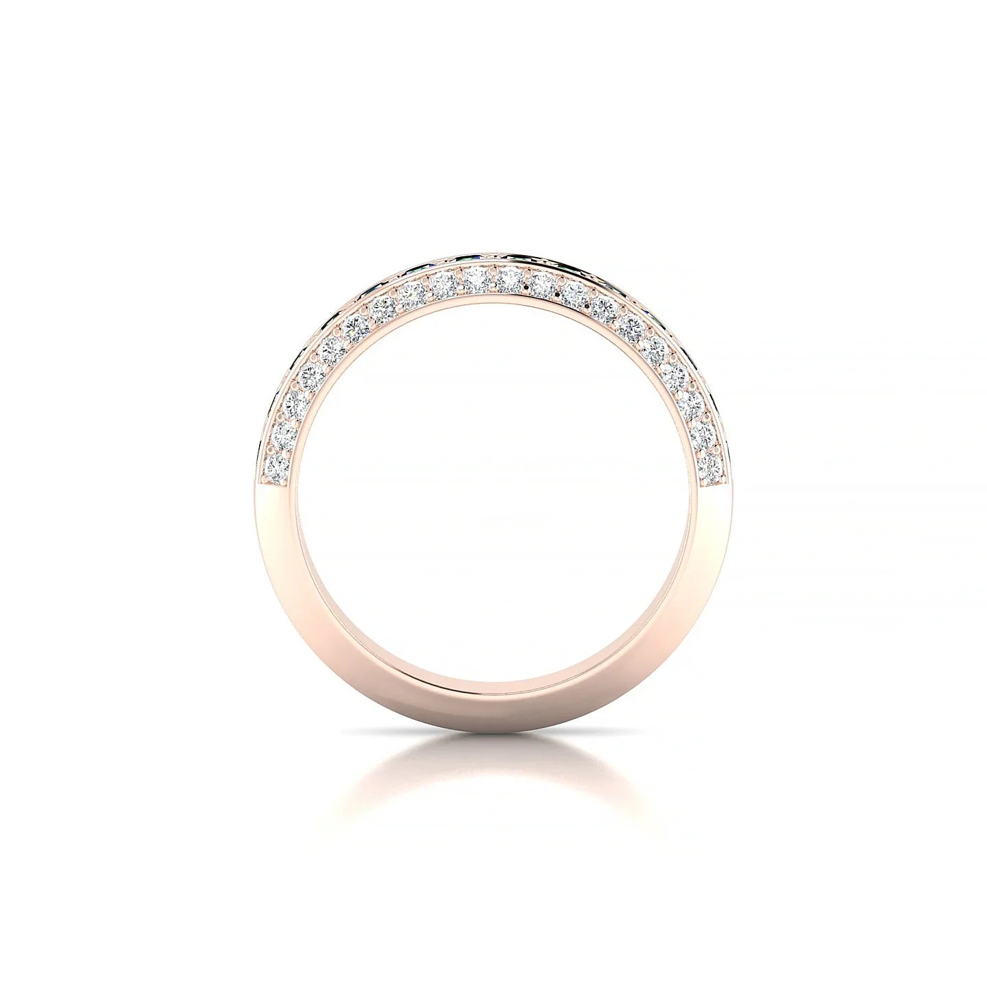 Vista | 18k Rose Gold 2 mm Round Emerald Ring
