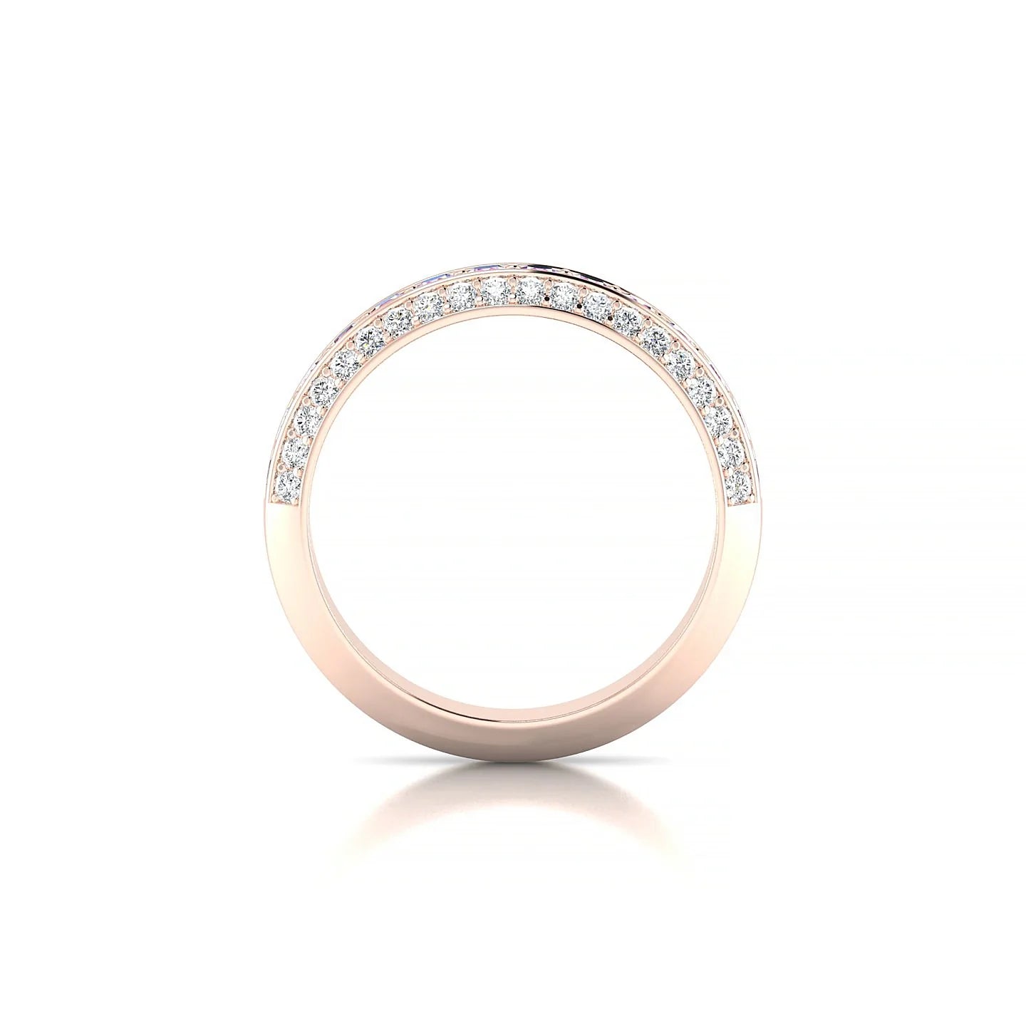 Vista | 18k Rose Gold 2 mm Round Pink Sapphire Ring