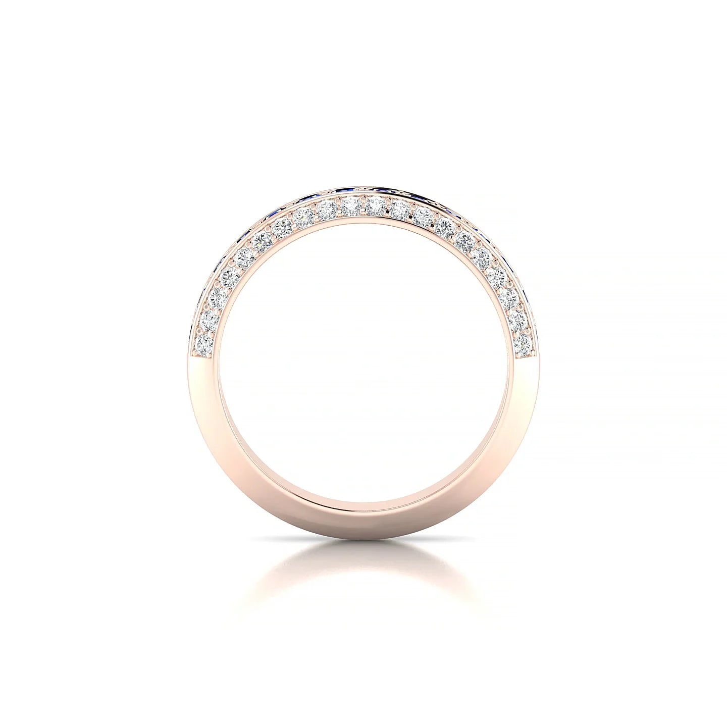 Vista | 18k Rose Gold 2 mm Round Sapphire Ring
