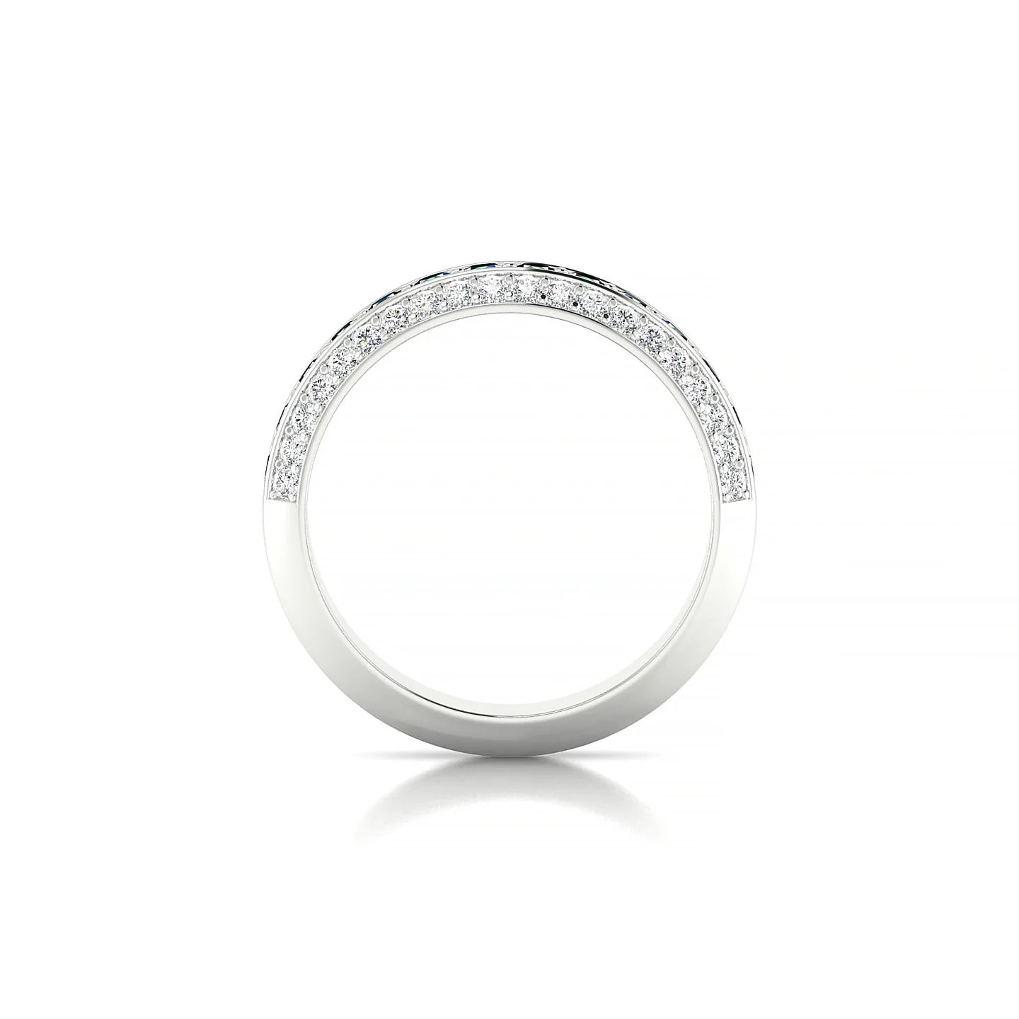 Vista | 18k White Gold 2 mm Round Emerald Ring