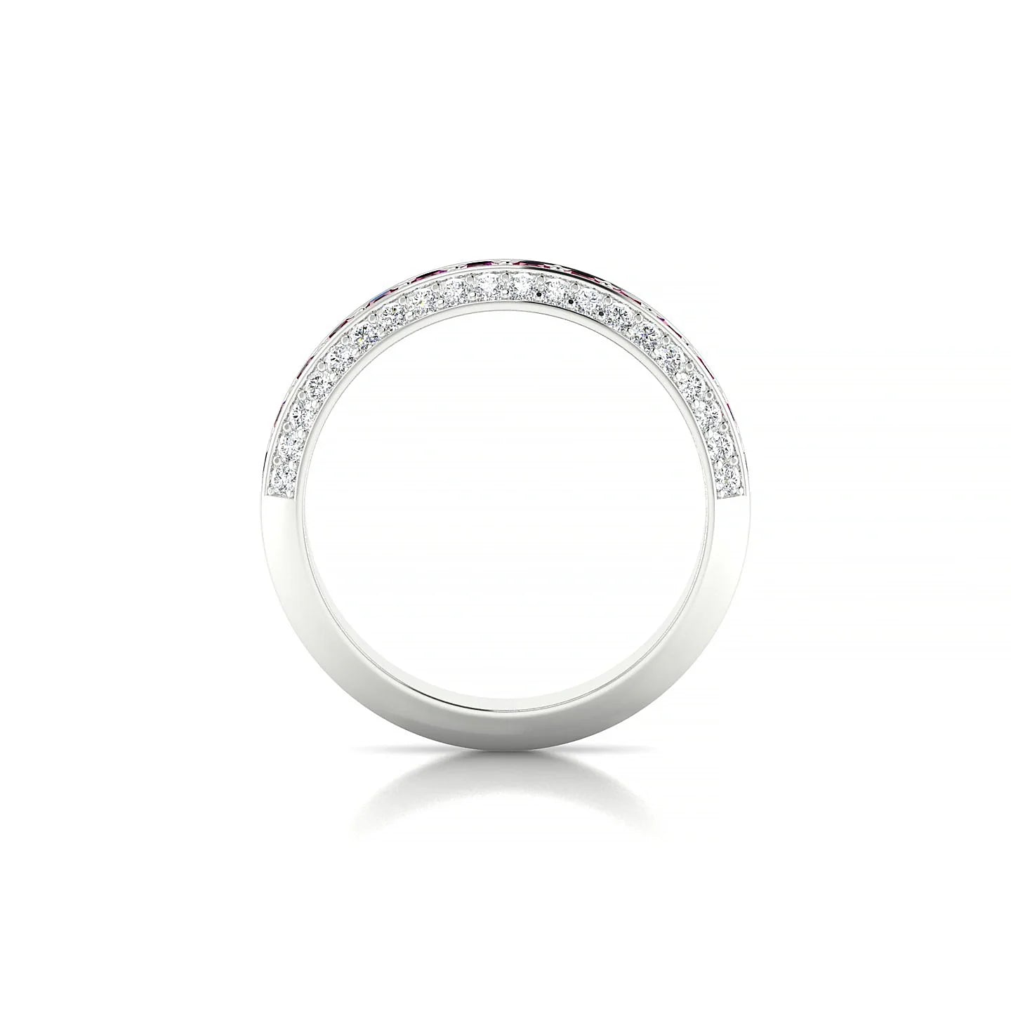 Vista | 18k White Gold 2 mm Round Ruby Ring