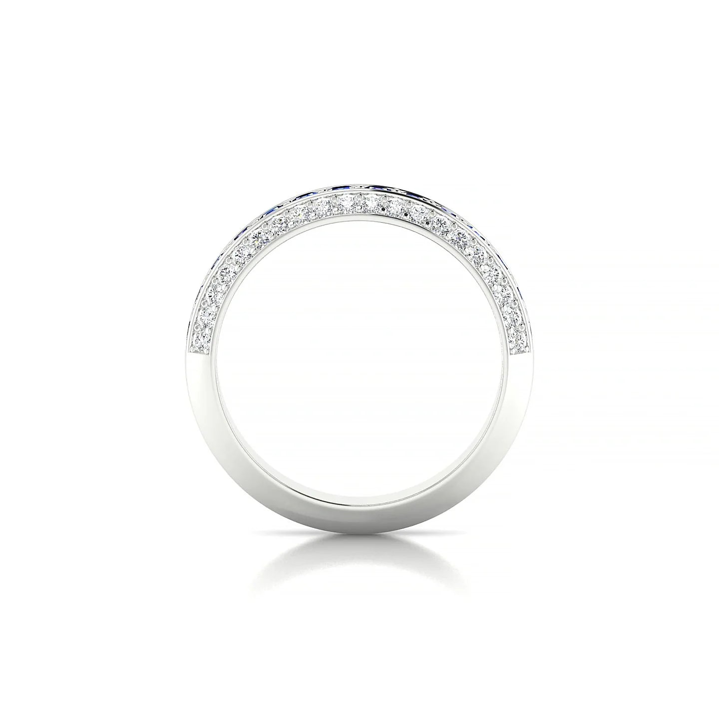 Vista | 18k White Gold 2 mm Round Sapphire Ring