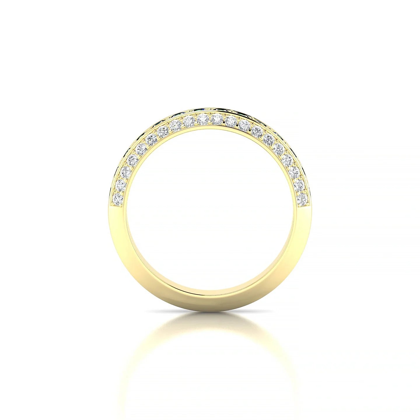 Vista | 18k Yellow Gold 2 mm Round Emerald Ring