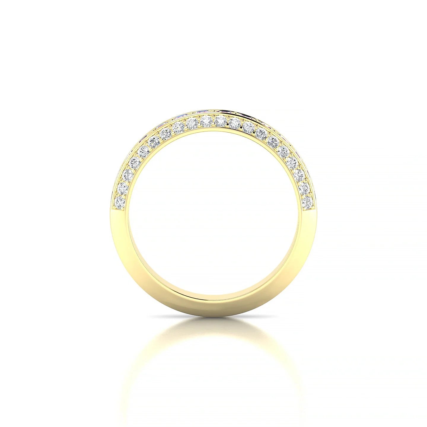 Vista | 18k Yellow Gold 2 mm Round Pink Sapphire Ring