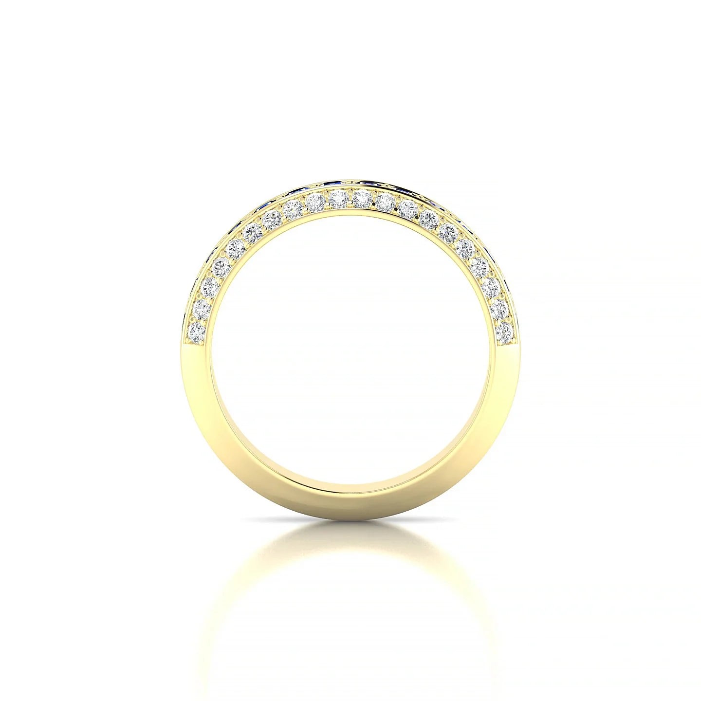 Vista | 18k Yellow Gold 2 mm Round Sapphire Ring
