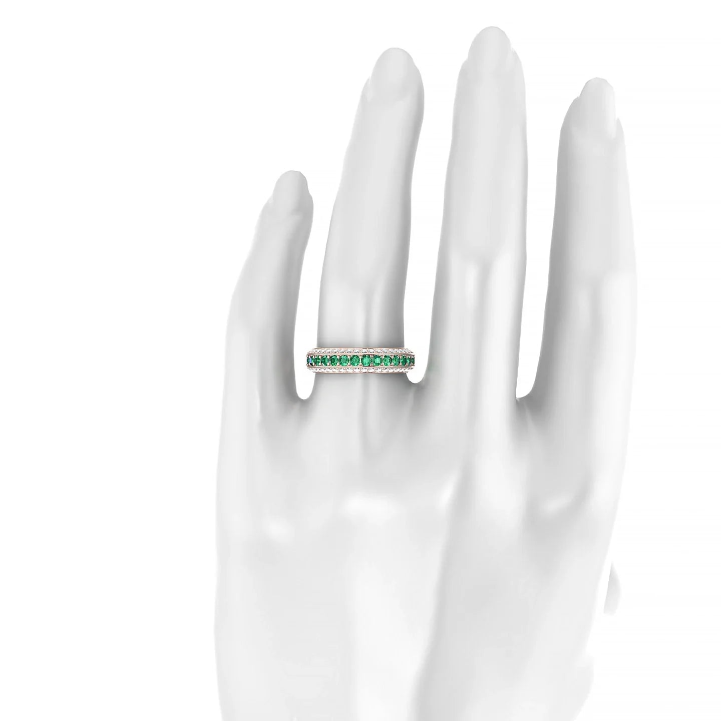Vista | 18k Rose Gold 2 mm Round Emerald Ring