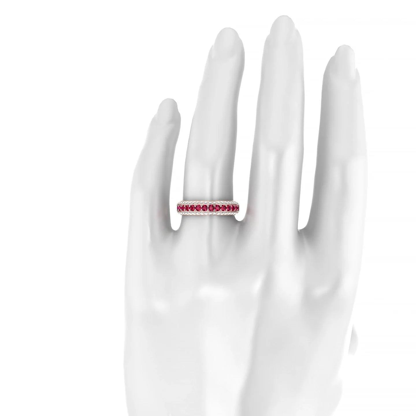 Vista | 18k Rose Gold 2 mm Round Ruby Ring