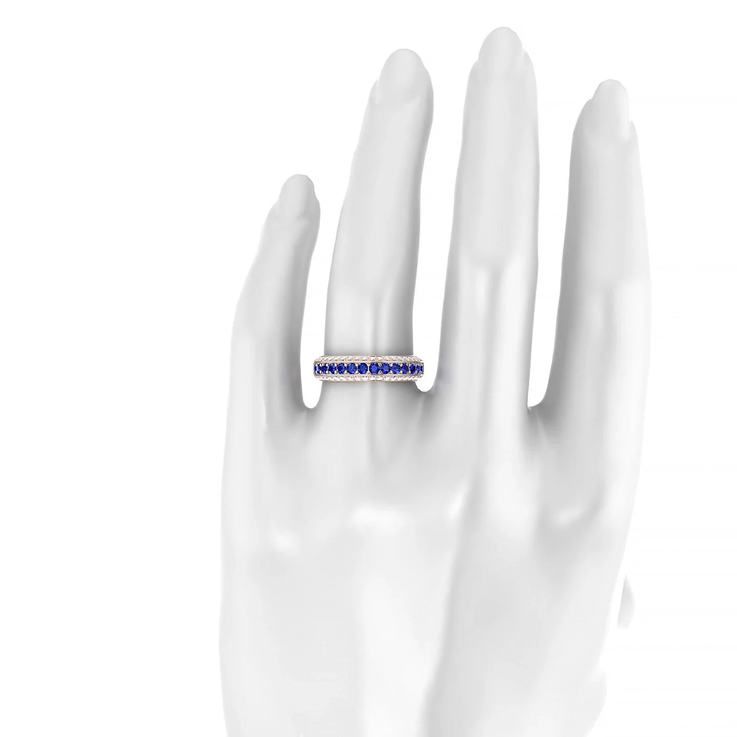 Vista | 18k Rose Gold 2 mm Round Sapphire Ring