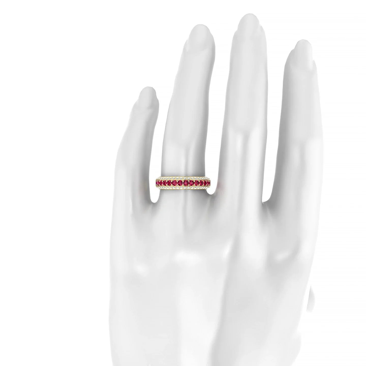 Vista | 18k Yellow Gold 2 mm Round Ruby Ring