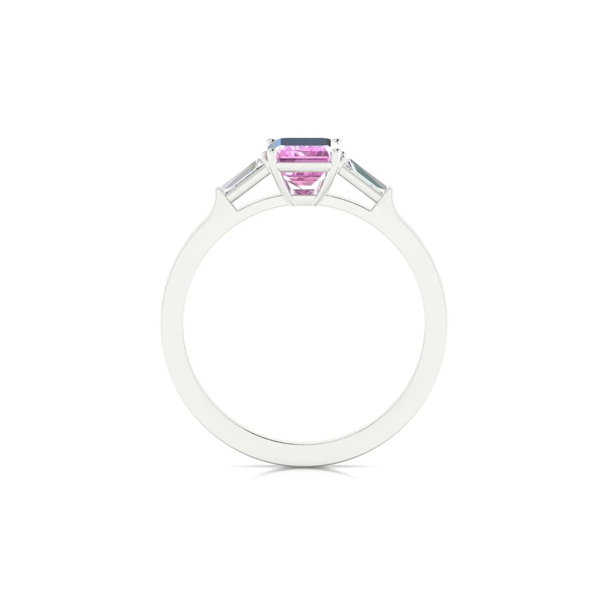 Vow | 18k White Gold 7 x 5 mm Emerald Pink Sapphire Ring