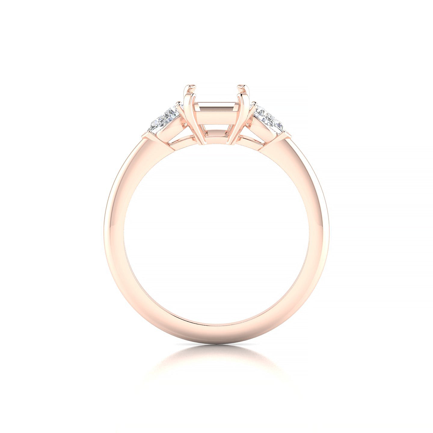 Water Emerald 2-2.99 ct | 18k Rose Gold Side Stones Ring