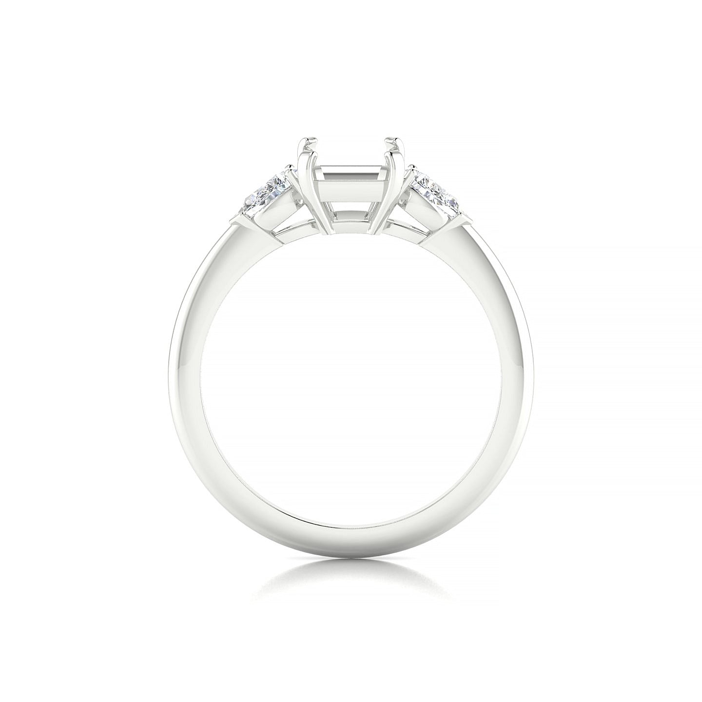 Water Emerald 2-2.99 ct | 18k White Gold Side Stones Ring