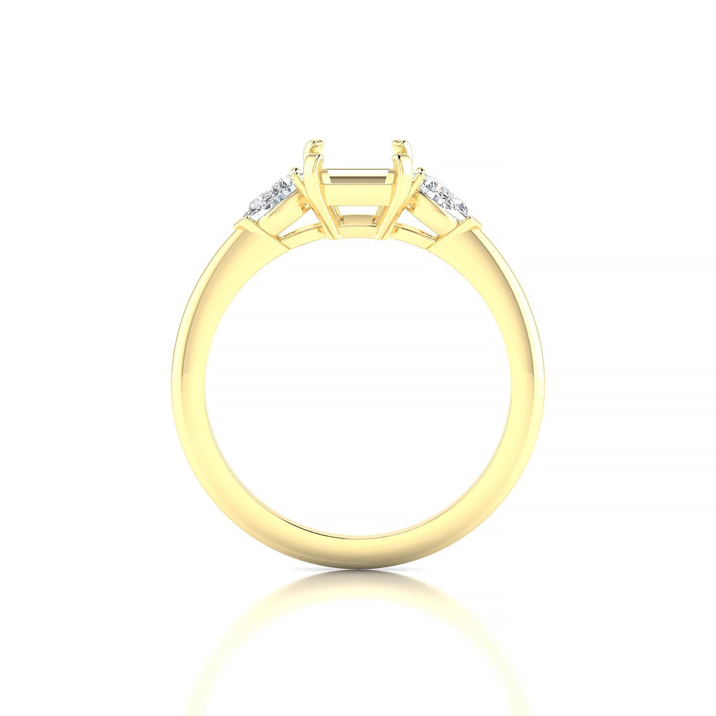 Water Emerald 2-2.99 ct | 18k Yellow Gold Side Stones Ring