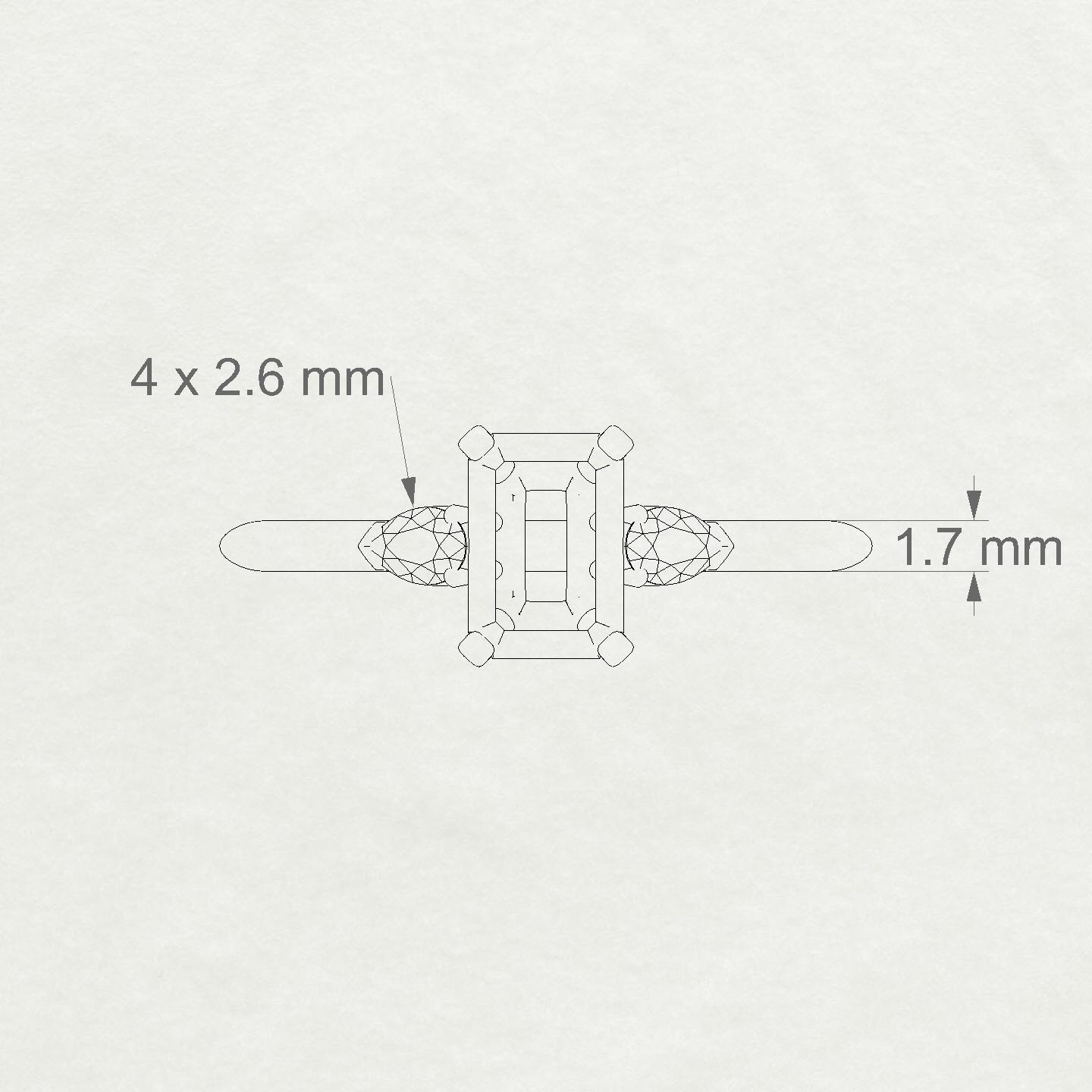 Water Emerald 1-1.99 ct | 18k Rose Gold Side Stones Ring