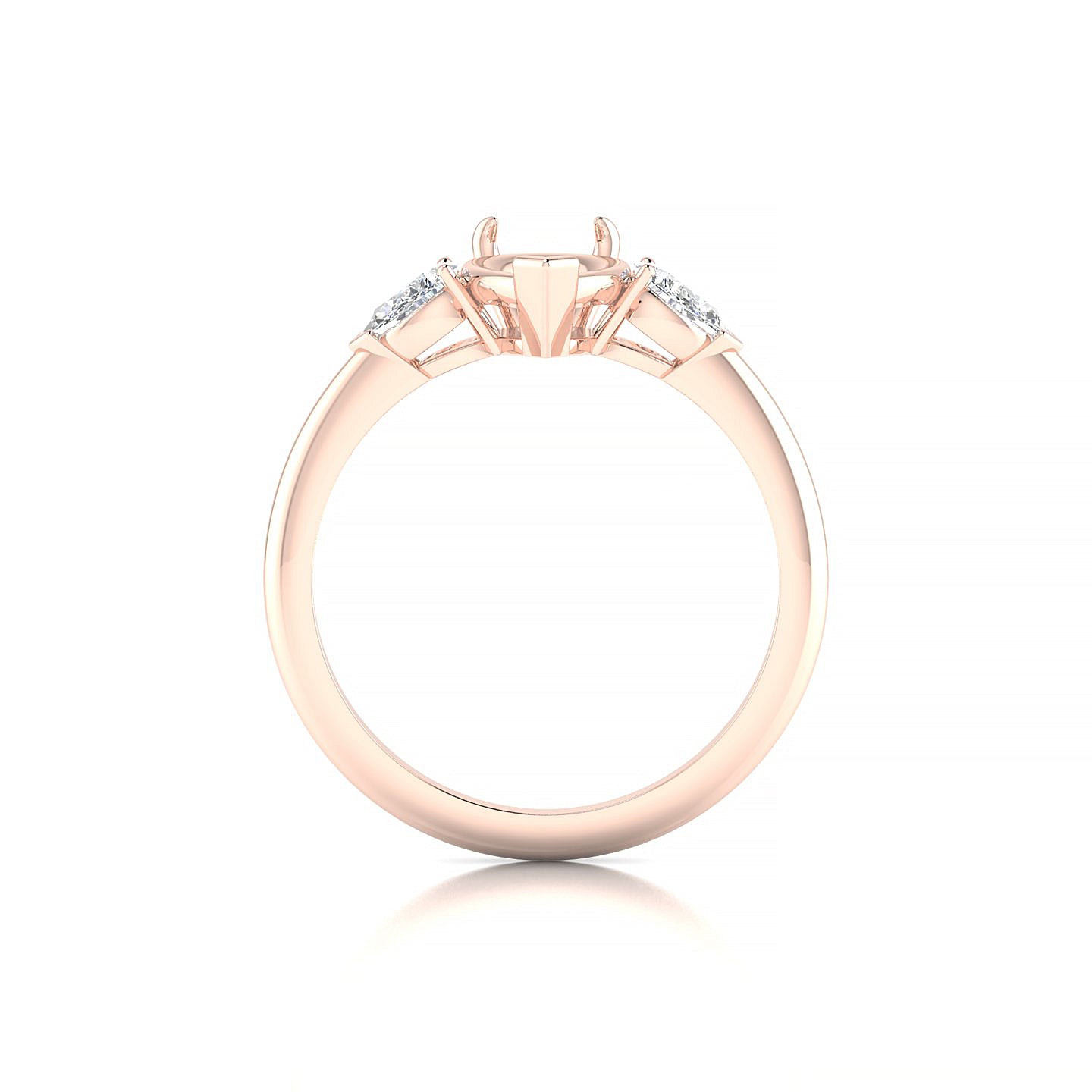 Water Pear 2-2.99 ct | 18k Rose Gold Side Stones Ring