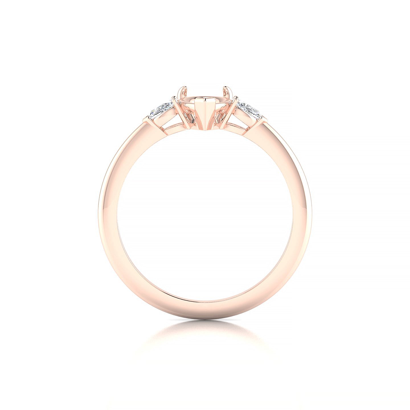 Water Pear 1-1.99 ct | 18k Rose Gold Side Stones Ring
