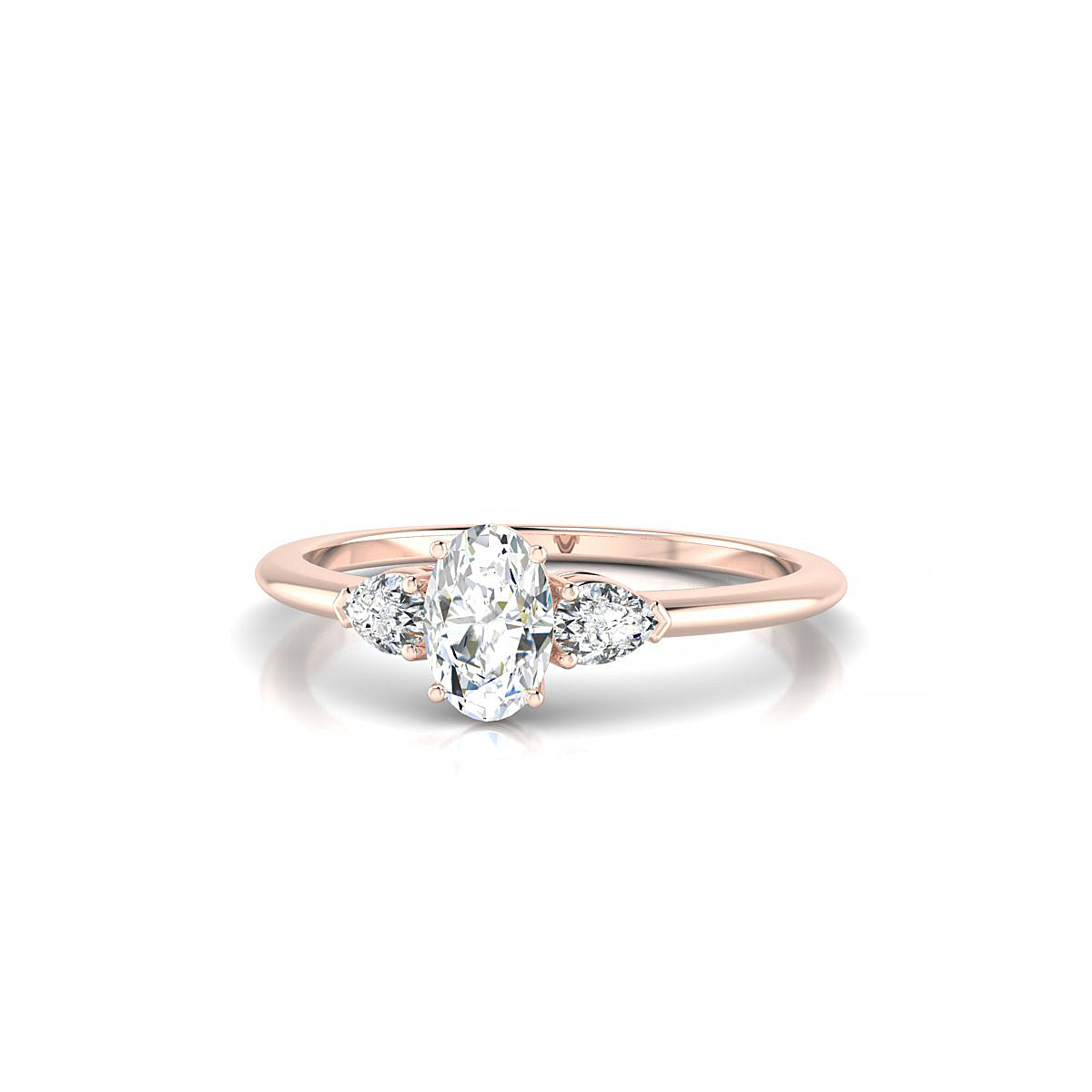 Water | 18k Rose Gold 6 x 4 mm Oval Diamond Ring
