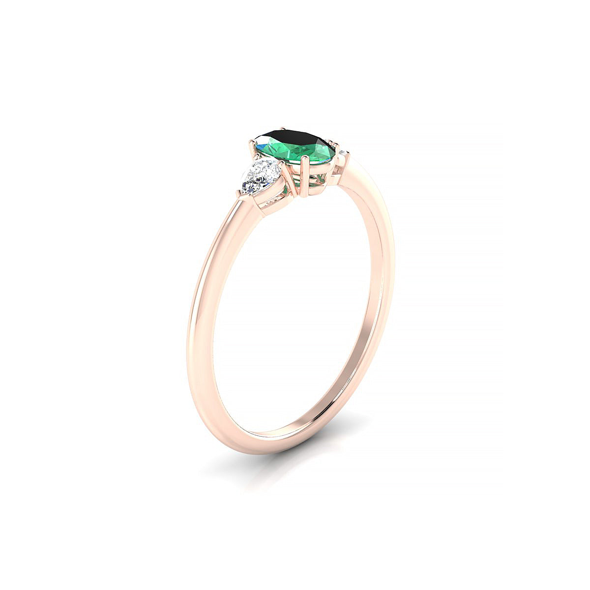 Water | 18k Rose Gold 6 x 4 mm Oval Emerald Ring