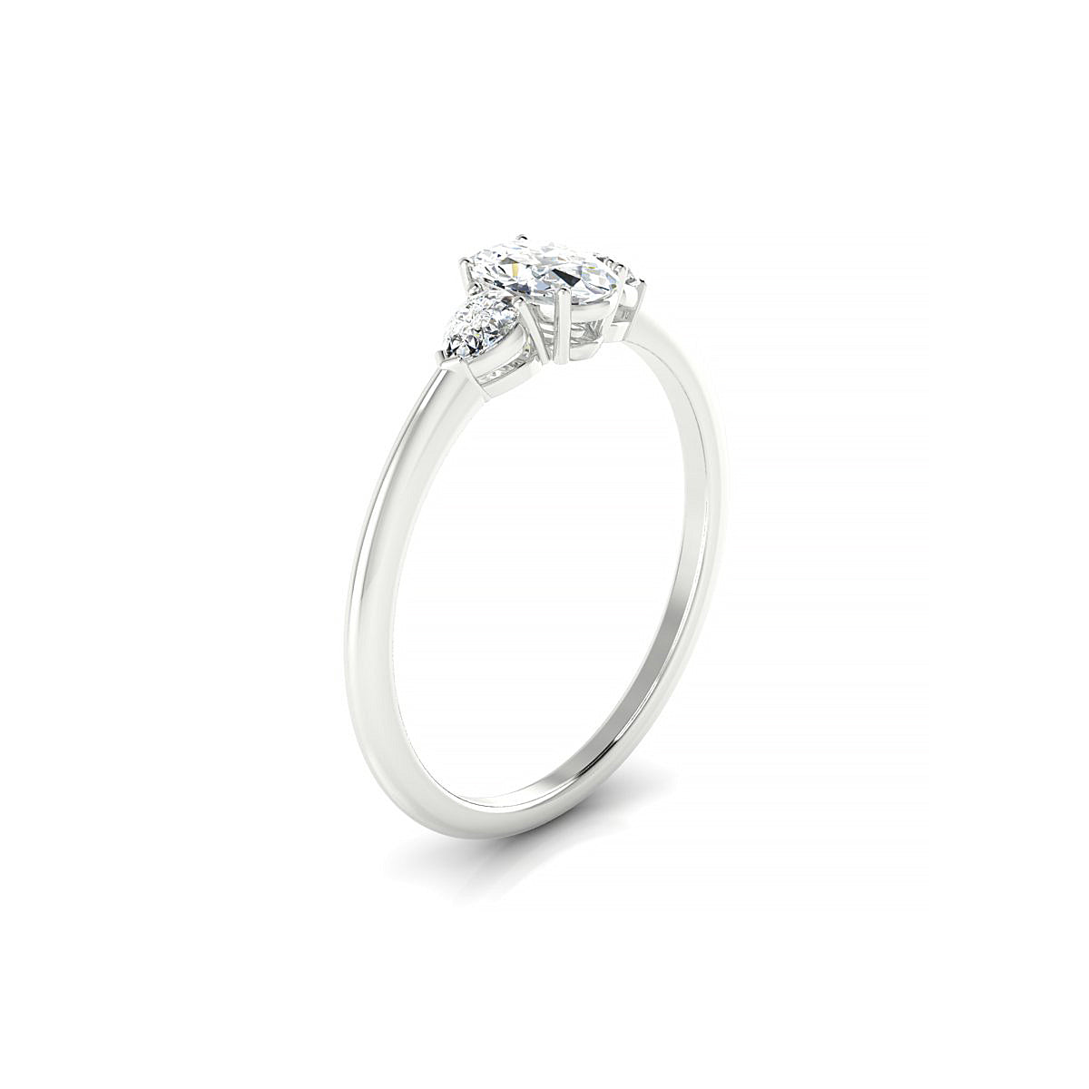 Water | 18k White Gold 6 x 4 mm Oval Diamond Ring