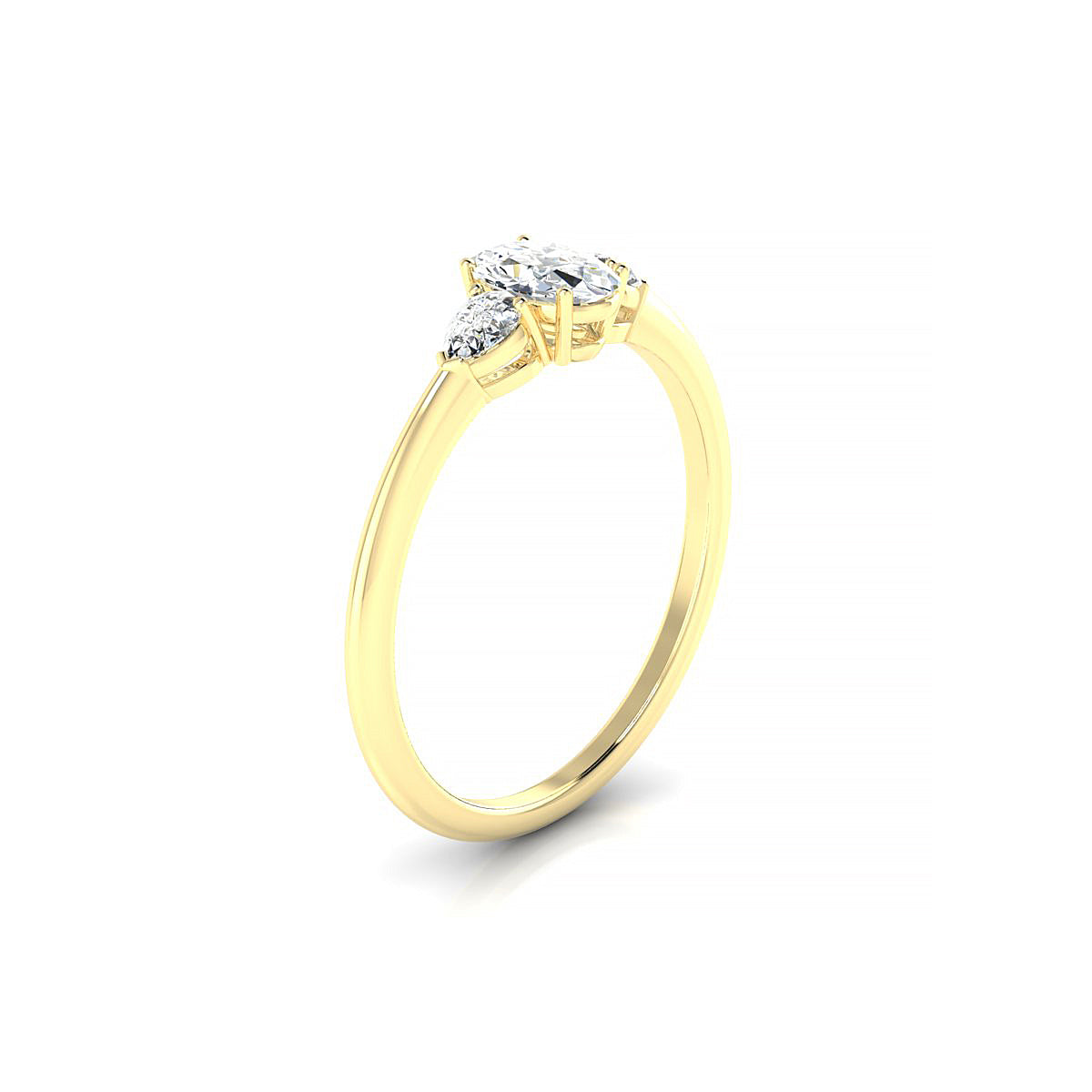 Water | 18k Yellow Gold 6 x 4 mm Oval Diamond Ring