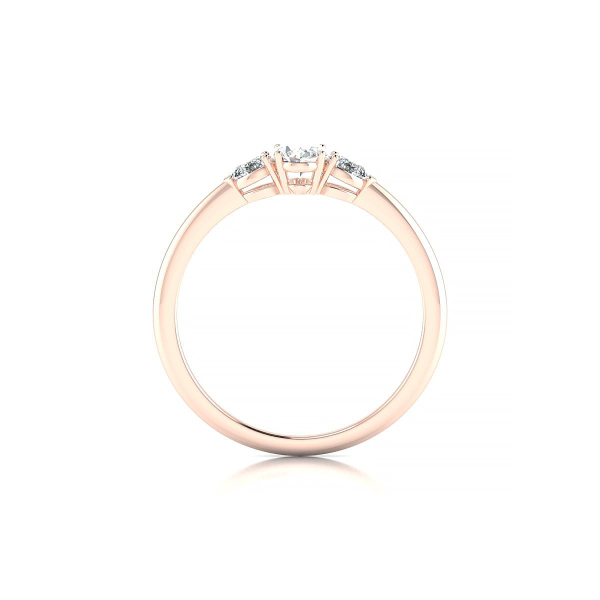 Water | 18k Rose Gold 6 x 4 mm Oval Diamond Ring