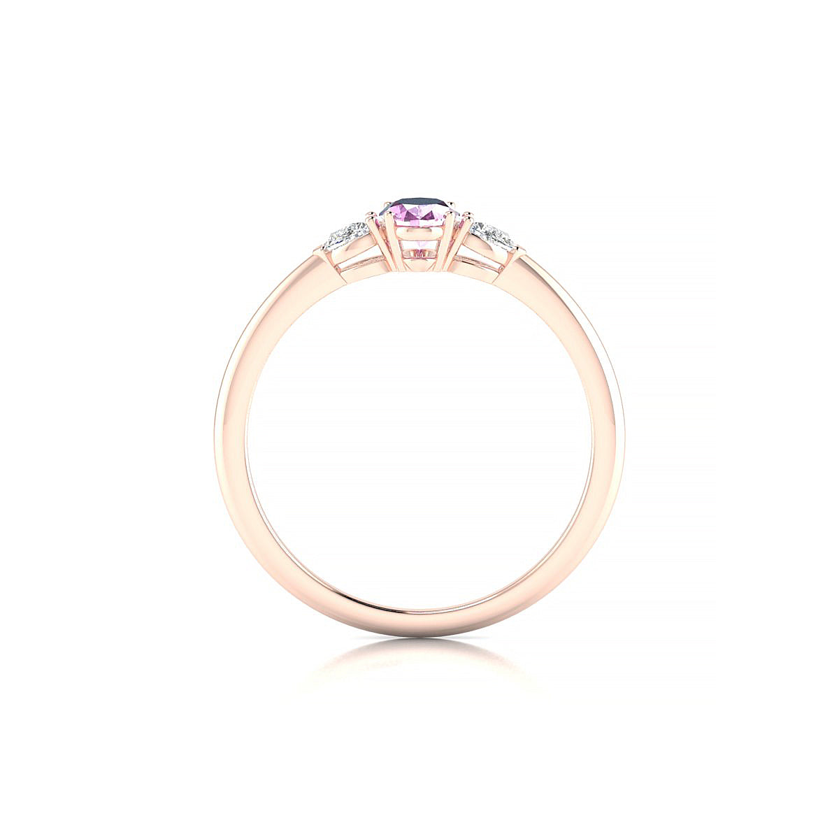 Water | 18k Rose Gold 6 x 4 mm Oval Pink Sapphire Ring