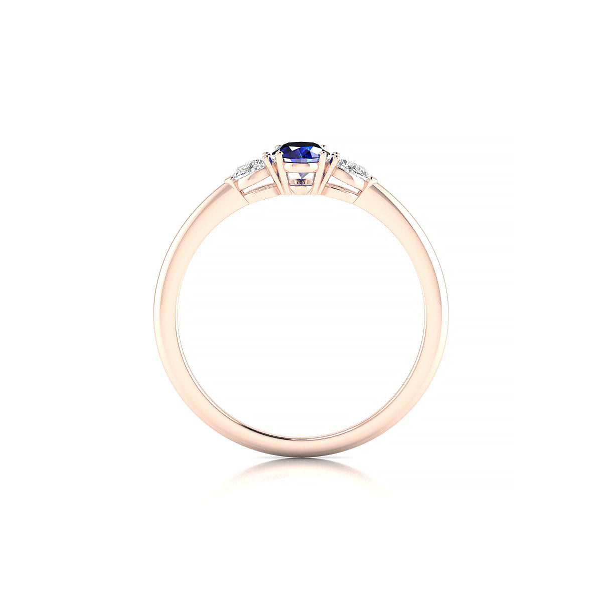 Water | 18k Rose Gold 6 x 4 mm Oval Sapphire Ring