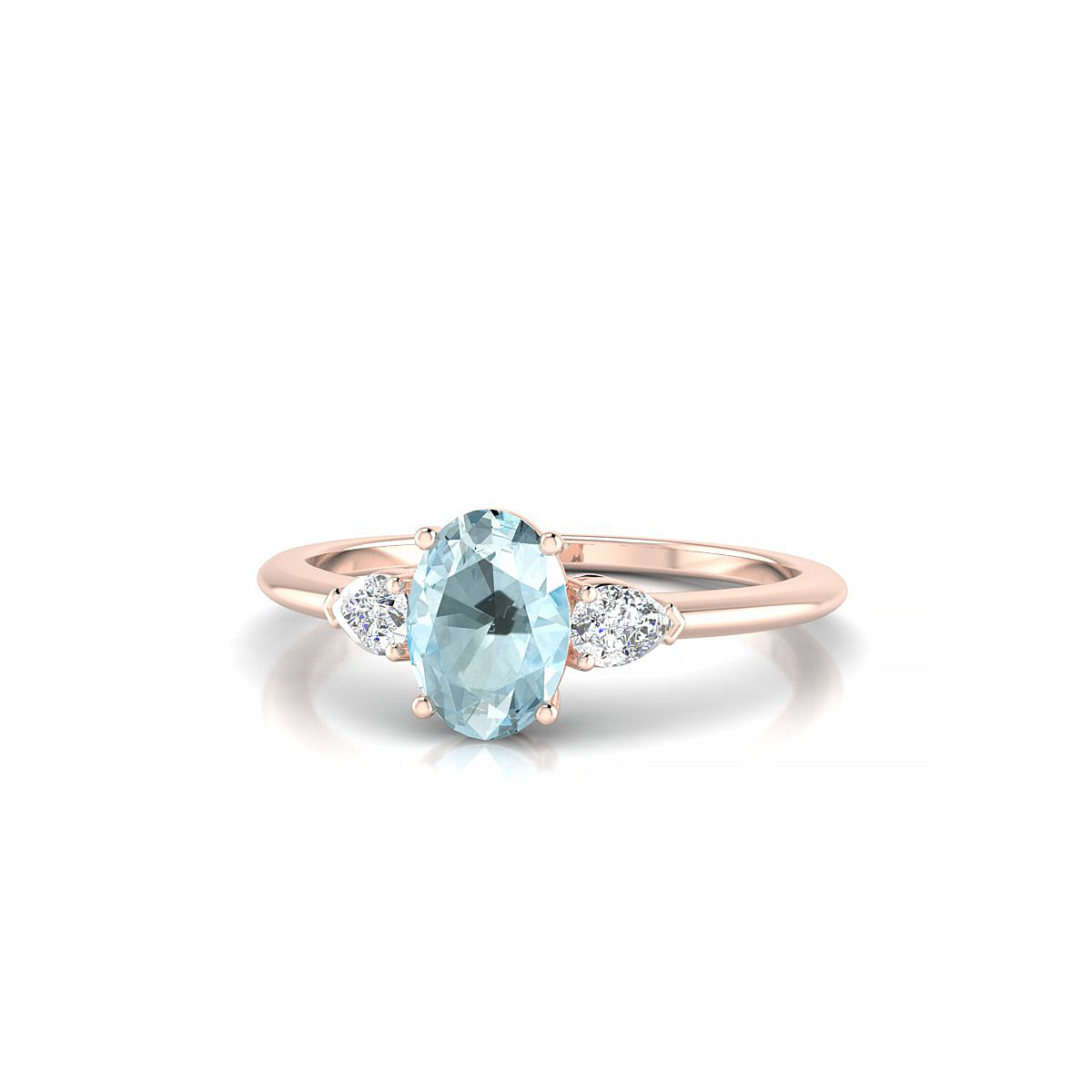 Water | 18k Rose Gold 7 x 5 mm Oval Aquamarine Ring